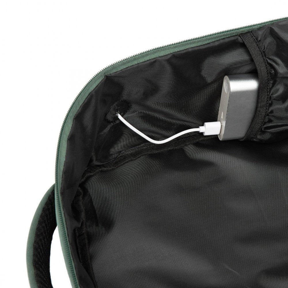 Cabin Backpack with Red Trim for 15.6-Inch Laptop with Luggage Strap – 20 L – Green