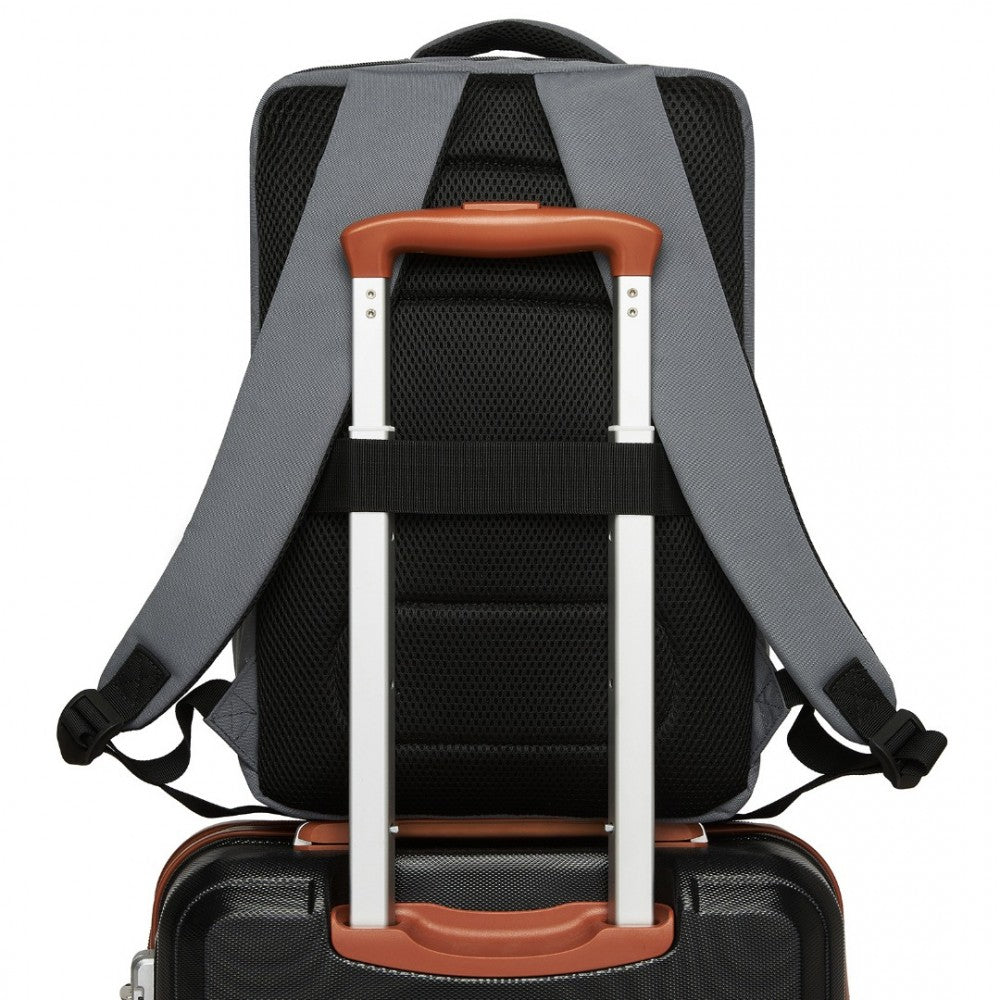 Cabin Backpack with Red Trim for 15.6-Inch Laptop with Luggage Strap – 20 L – Grey