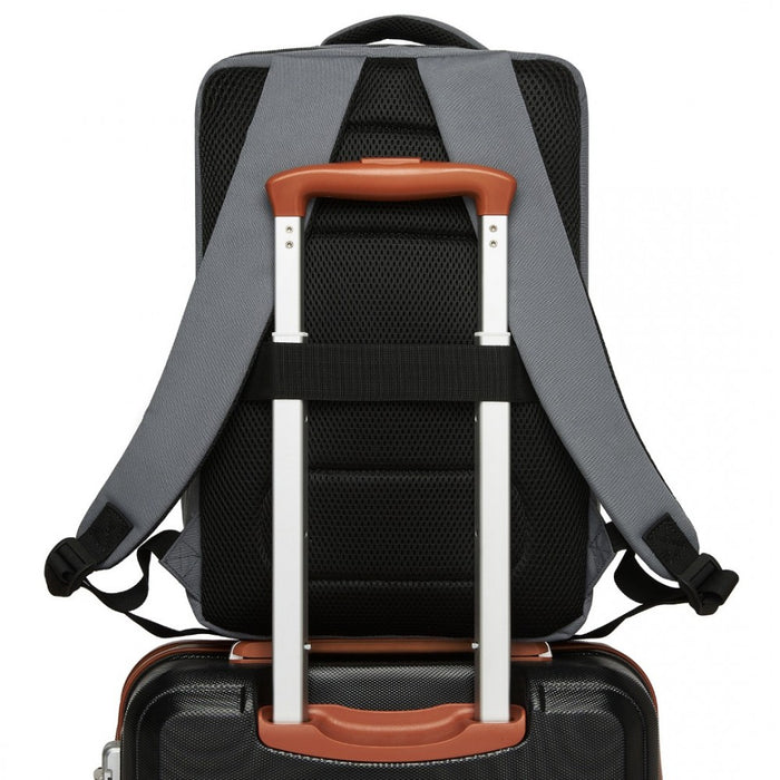 Cabin Backpack with Red Trim for 15.6-Inch Laptop with Luggage Strap – 20 L – Grey
