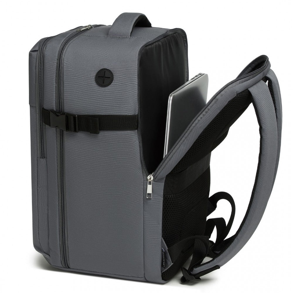Cabin Backpack with Red Trim for 15.6-Inch Laptop with Luggage Strap – 20 L – Grey