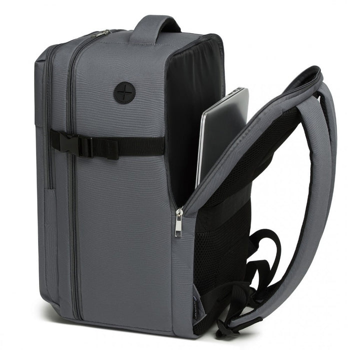 Cabin Backpack with Red Trim for 15.6-Inch Laptop with Luggage Strap – 20 L – Grey
