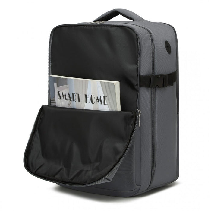Cabin Backpack with Red Trim for 15.6-Inch Laptop with Luggage Strap – 20 L – Grey