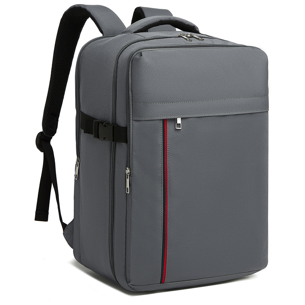 Cabin Backpack with Red Trim for 15.6-Inch Laptop with Luggage Strap – 20 L – Grey