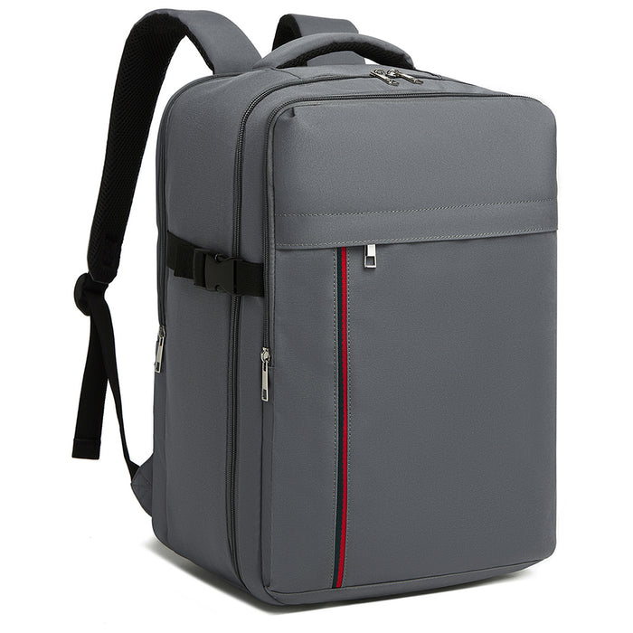 Cabin Backpack with Red Trim for 15.6-Inch Laptop with Luggage Strap – 20 L – Grey