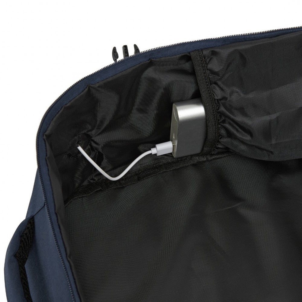 Cabin Backpack with Red Trim for 15.6-Inch Laptop with Luggage Strap – 20 L – Navy