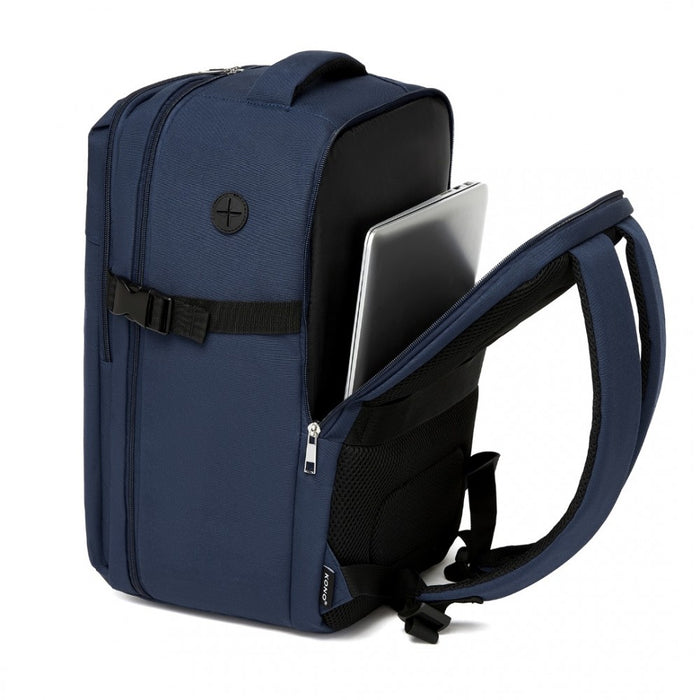 Cabin Backpack with Red Trim for 15.6-Inch Laptop with Luggage Strap – 20 L – Navy