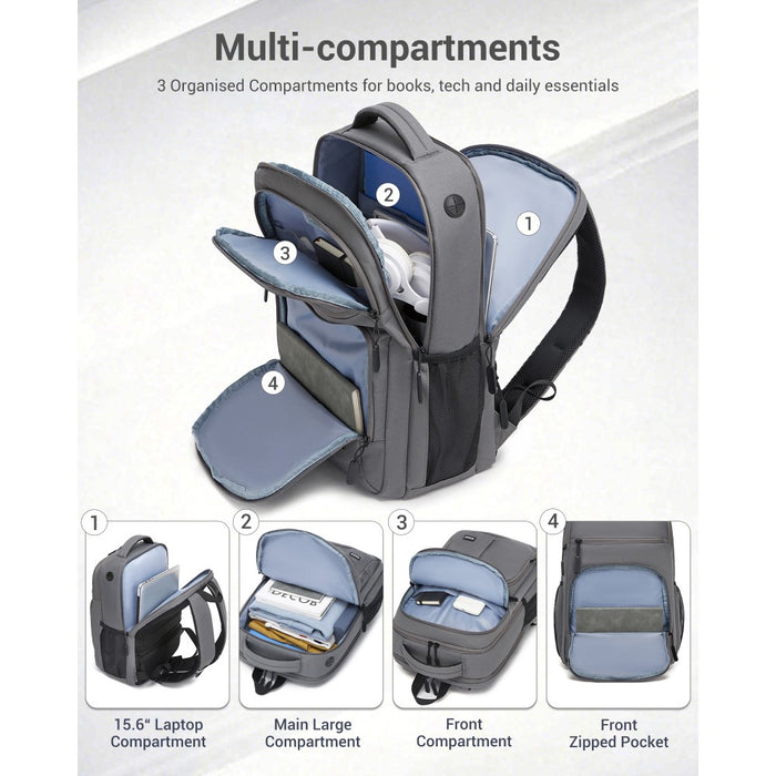 Laptop Backpack with 15.6-Inch Laptop Compartment, Comfortable – Grey