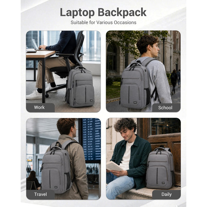 Laptop Backpack with 15.6-Inch Laptop Compartment, Comfortable – Grey