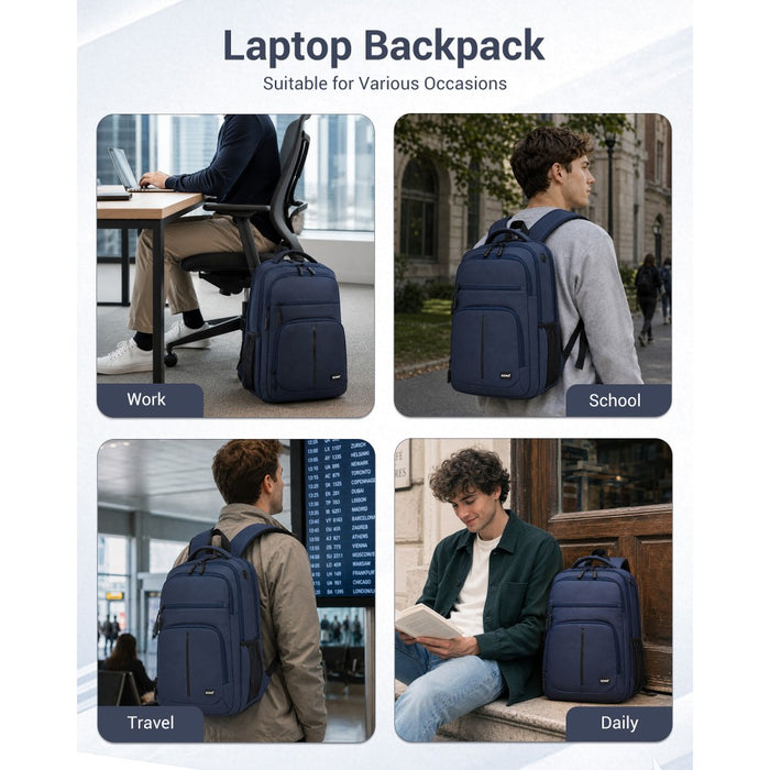 Laptop Backpack with 15.6-Inch Laptop Compartment, Comfortable – Navy