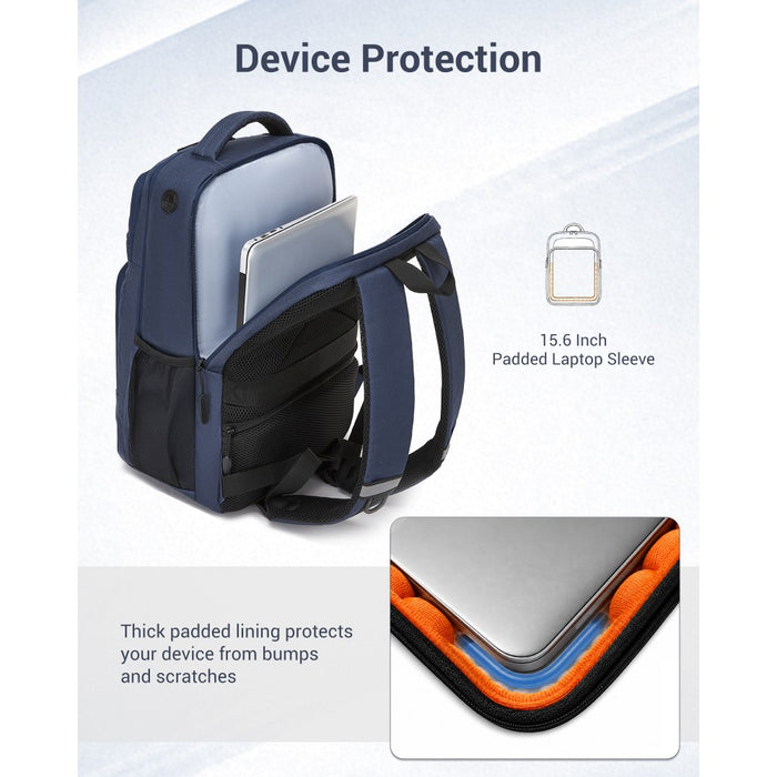 Laptop Backpack with 15.6-Inch Laptop Compartment, Comfortable – Navy