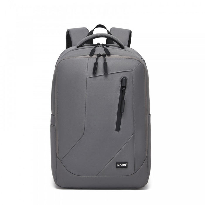 Laptop Backpack with 15.6-Inch Laptop Compartment, Commuter Bag with Reflective Straps – Grey