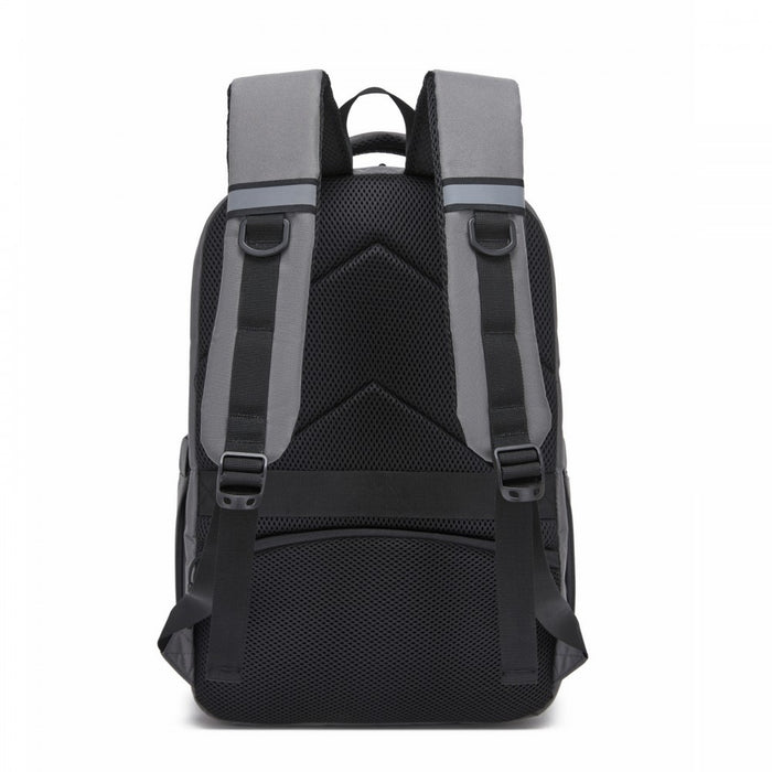 Laptop Backpack with 15.6-Inch Laptop Compartment, Commuter Bag with Reflective Straps – Grey