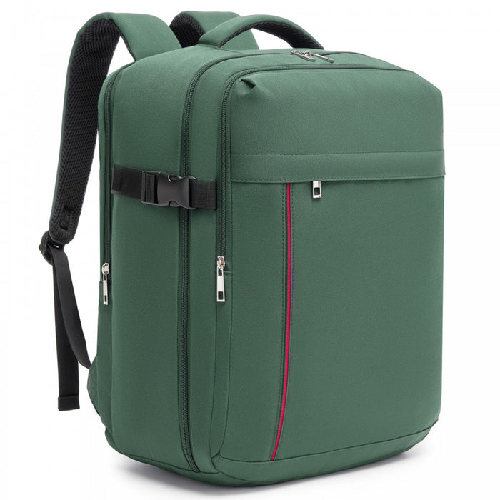 Organised Personal-Item Backpack with 15.6-Inch Laptop Sleeve, Clamshell Main – Green