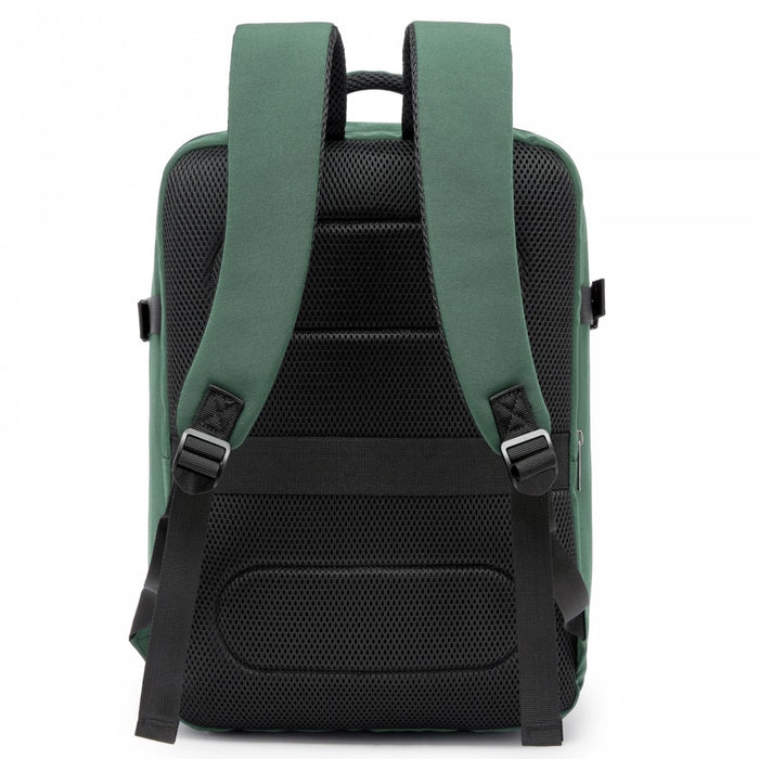 Organised Personal-Item Backpack with 15.6-Inch Laptop Sleeve, Clamshell Main – Green