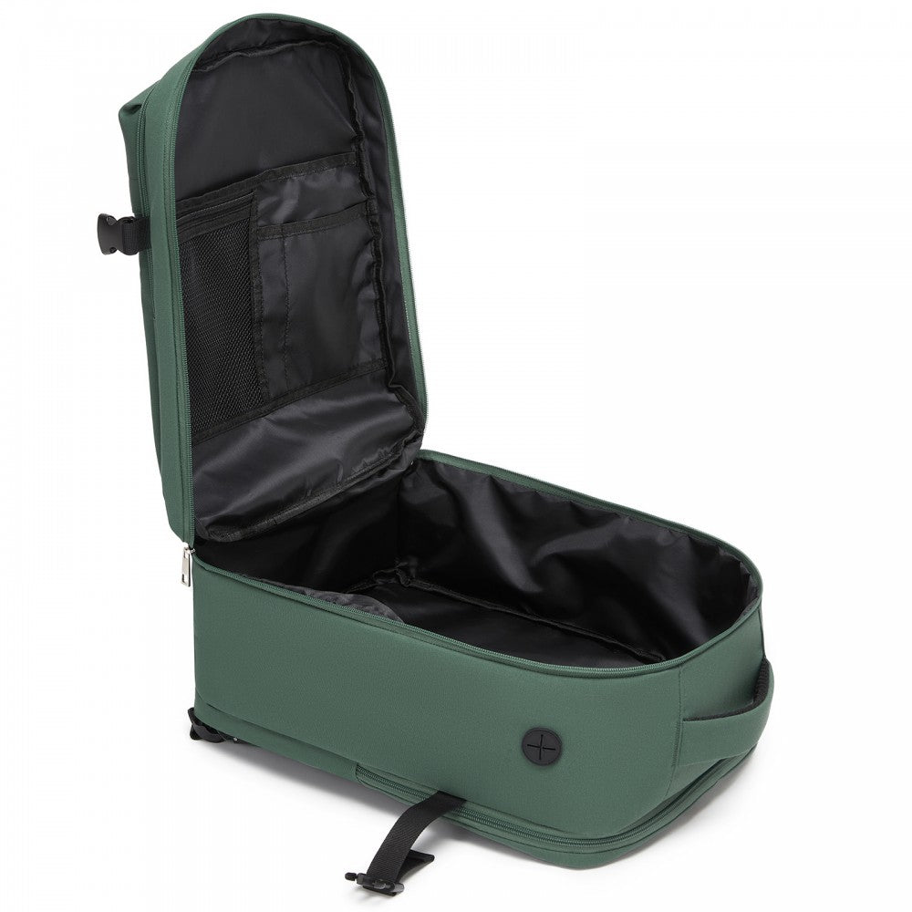 Organised Personal-Item Backpack with 15.6-Inch Laptop Sleeve, Clamshell Main – Green