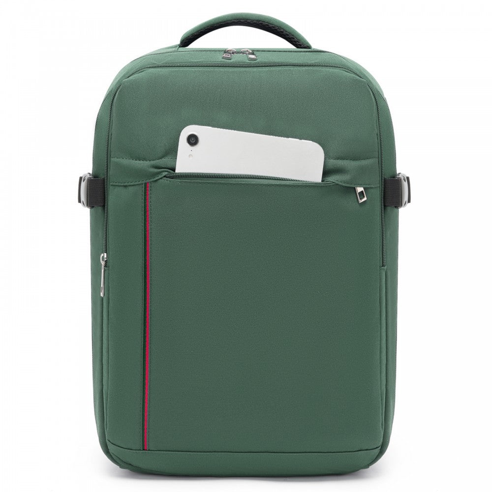 Organised Personal-Item Backpack with 15.6-Inch Laptop Sleeve, Clamshell Main – Green