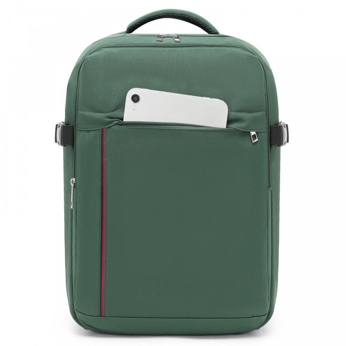 Organised Personal-Item Backpack with 15.6-Inch Laptop Sleeve, Clamshell Main – Green