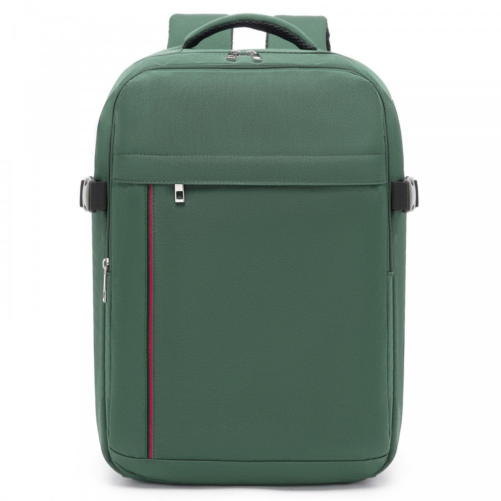 Organised Personal-Item Backpack with 15.6-Inch Laptop Sleeve, Clamshell Main – Green
