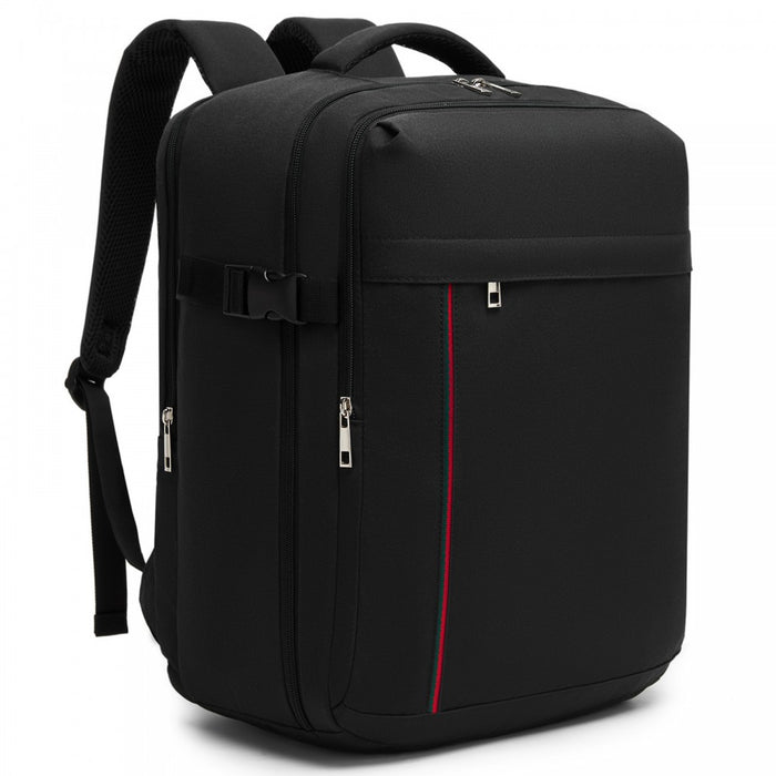 Organised Personal-Item Backpack with 15.6-Inch Laptop Sleeve, Clamshell Main – Black