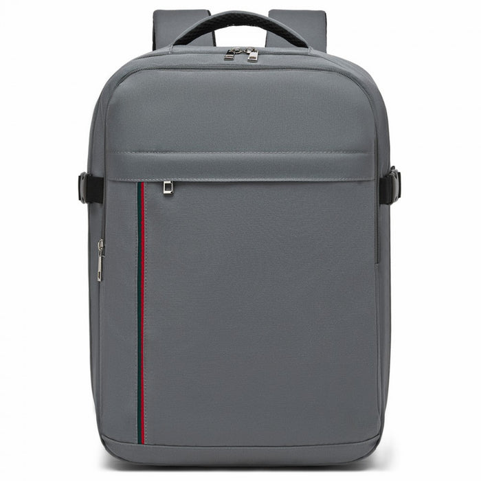 Organised Personal-Item Backpack with 15.6-Inch Laptop Sleeve, Clamshell Main – Grey