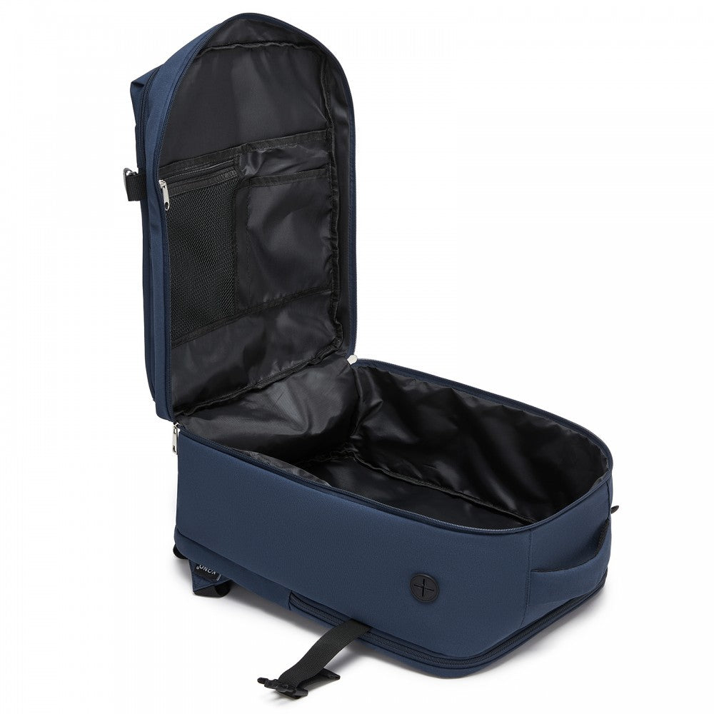 Organised Personal-Item Backpack with 15.6-Inch Laptop Sleeve, Clamshell Main – Navy