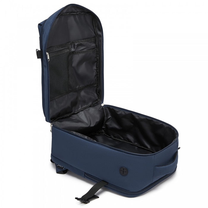 Organised Personal-Item Backpack with 15.6-Inch Laptop Sleeve, Clamshell Main – Navy