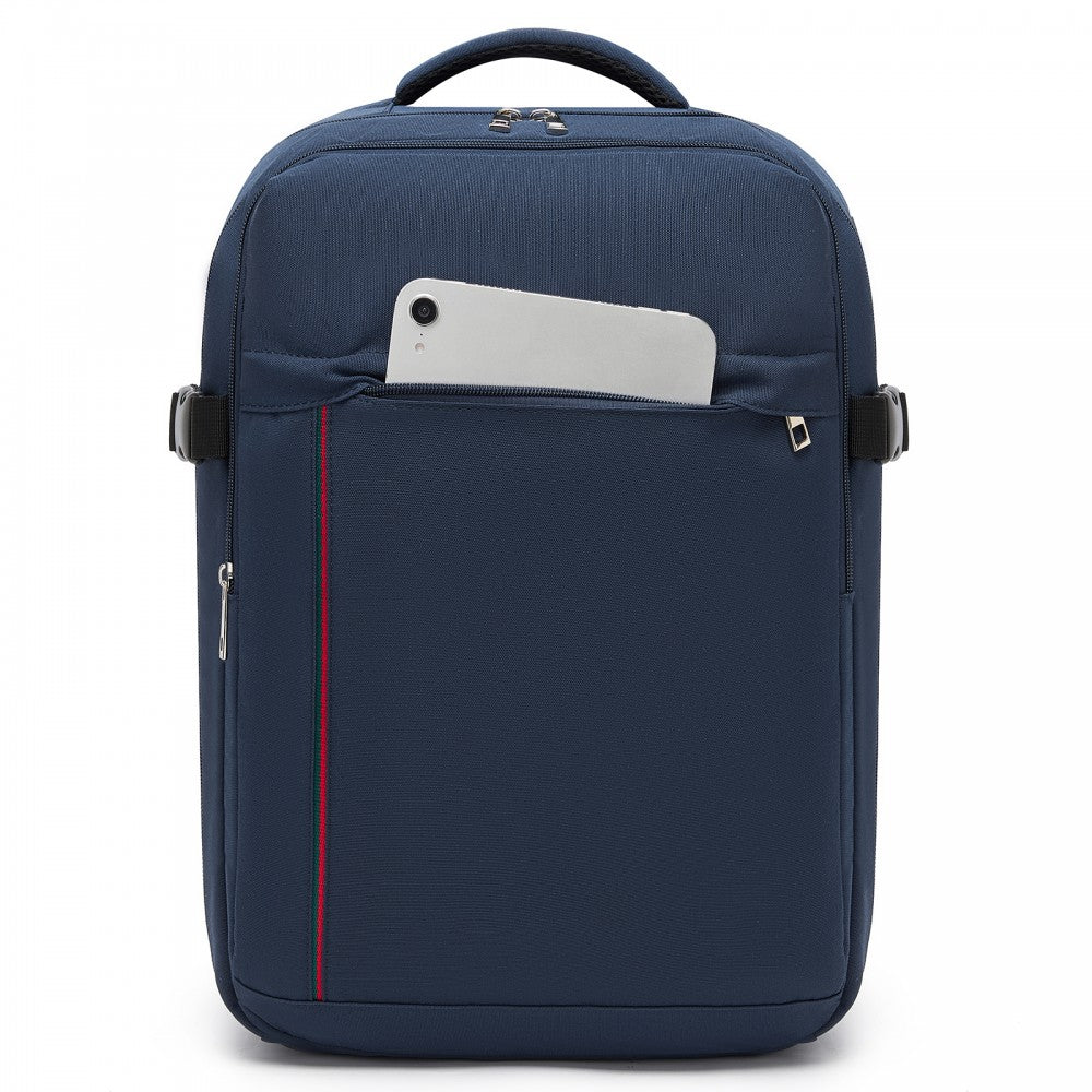 Organised Personal-Item Backpack with 15.6-Inch Laptop Sleeve, Clamshell Main – Navy