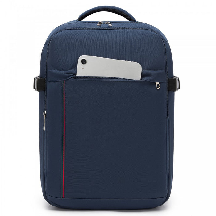 Organised Personal-Item Backpack with 15.6-Inch Laptop Sleeve, Clamshell Main – Navy