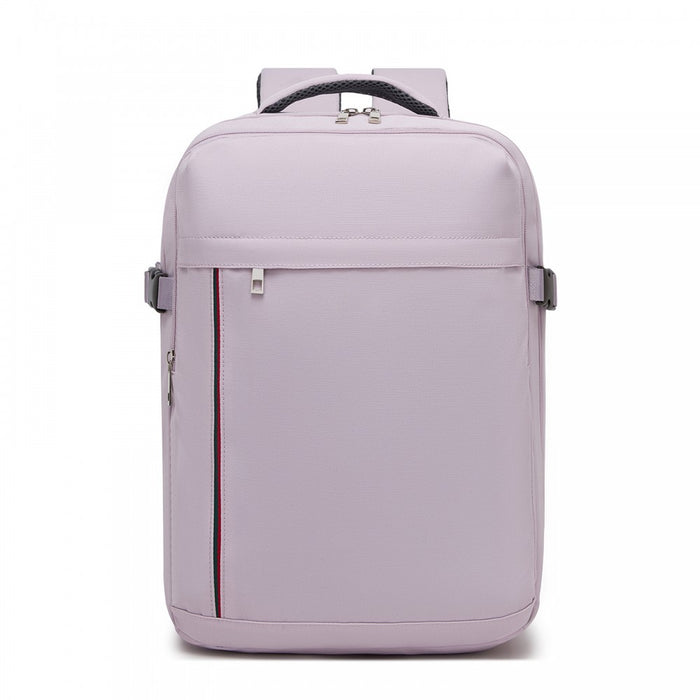 Organised Personal-Item Backpack with 15.6-Inch Laptop Sleeve, Clamshell Main – Purple