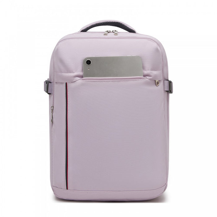 Organised Personal-Item Backpack with 15.6-Inch Laptop Sleeve, Clamshell Main – Purple