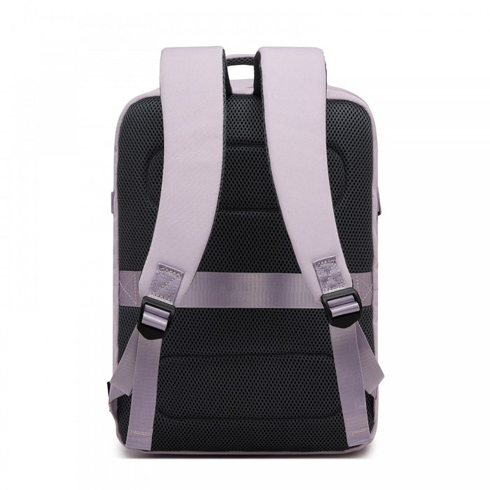 Organised Personal-Item Backpack with 15.6-Inch Laptop Sleeve, Clamshell Main – Purple