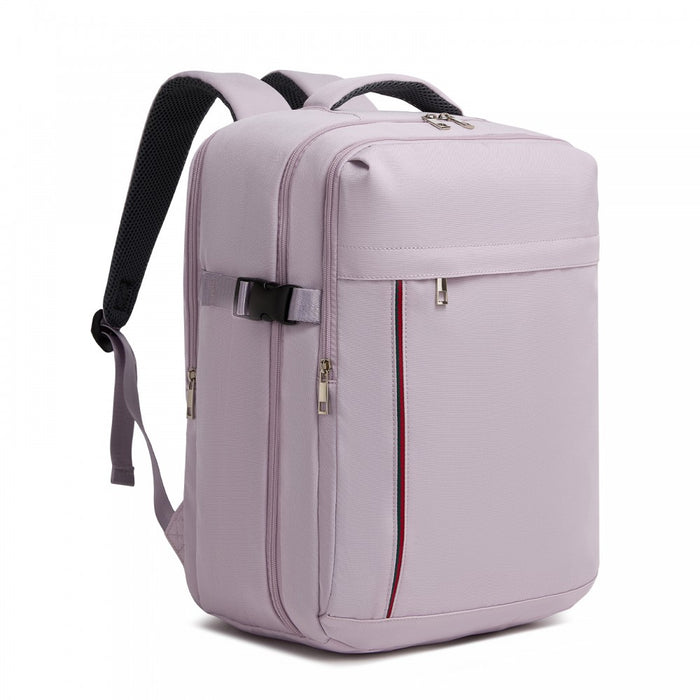 Organised Personal-Item Backpack with 15.6-Inch Laptop Sleeve, Clamshell Main – Purple