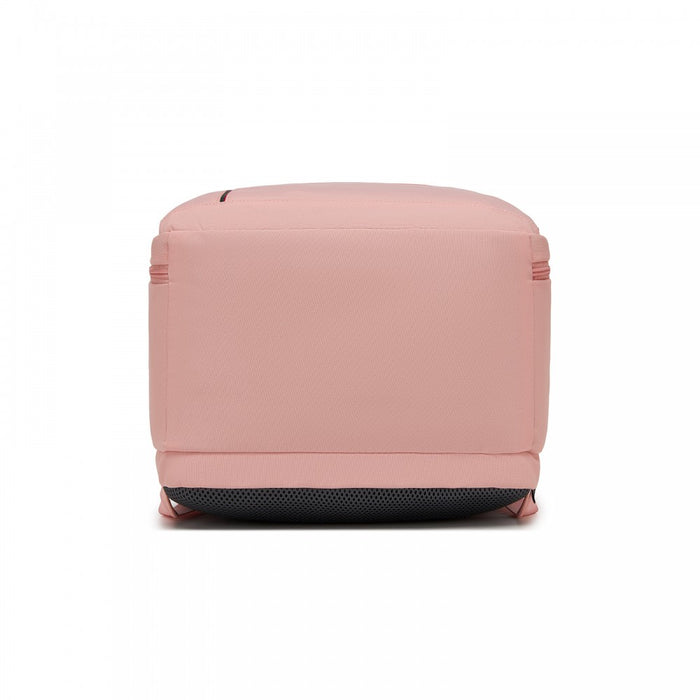Organised Personal-Item Backpack with 15.6-Inch Laptop Sleeve, Clamshell Main – Pink