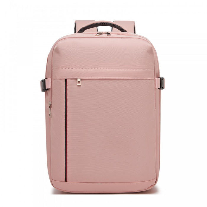Organised Personal-Item Backpack with 15.6-Inch Laptop Sleeve, Clamshell Main – Pink