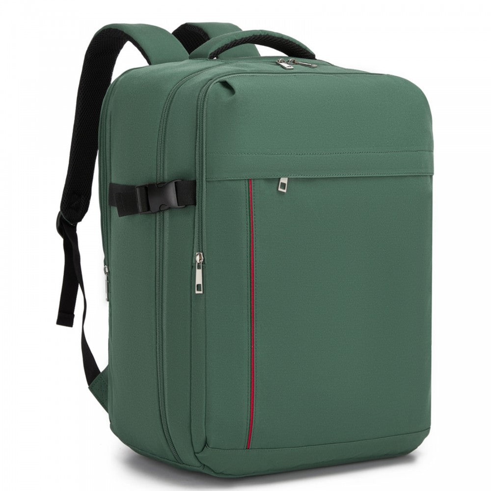 BPK2524L- Kono 32L Upgraded Large Cabin Backpack, 17.3 Inch Laptop Rucksack with Breathable Pressure-Relief Straps & Luggage Trolley Strap for Business Travel - Green