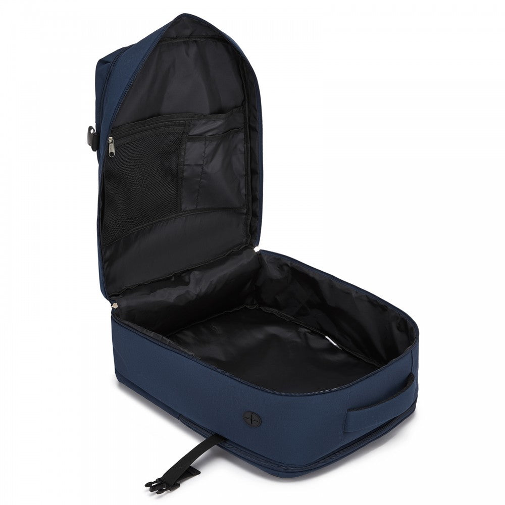 BPK2524L- Kono 32L Upgraded Large Cabin Backpack, 17.3 Inch Laptop Rucksack with Breathable Pressure-Relief Straps & Luggage Trolley Strap for Business Travel - Navy