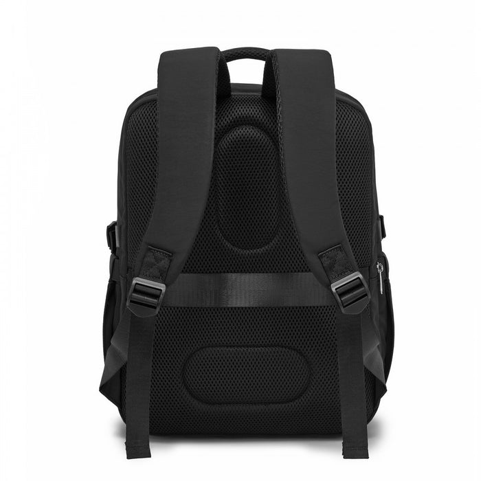 Compact Laptop Travel Backpack – 15.6-Inch – Fits Underseat Storage, with Trolley Sleeve – Black