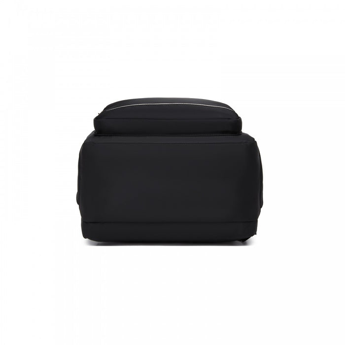 Water-Resistant Laptop Backpack – 15.6-Inch Padded Laptop Compartment, Reflective Strip – Black