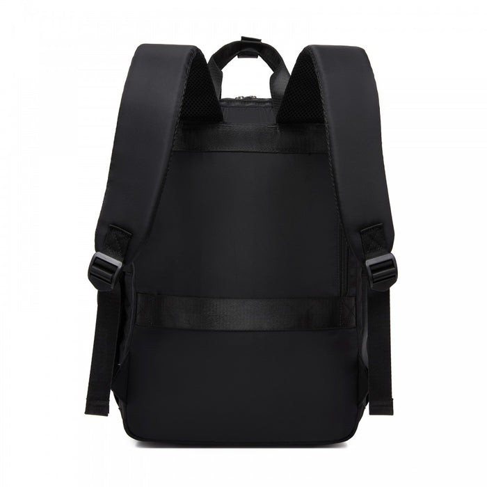 Water-Resistant Laptop Backpack – 15.6-Inch Padded Laptop Compartment, Reflective Strip – Black