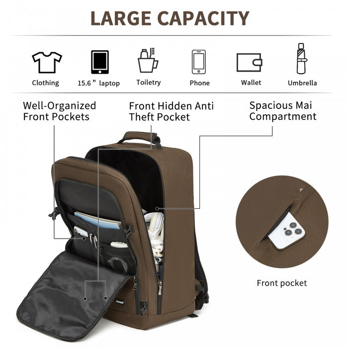 Business Large Backpack – Fits 15.6-Inch Laptop – Brown