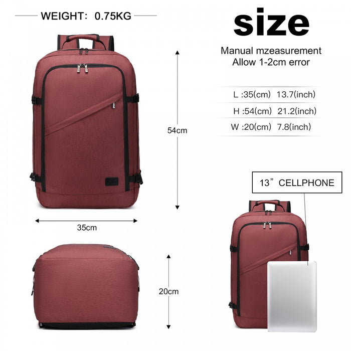 Business Large Backpack – Fits 15.6-Inch Laptop – Burgundy