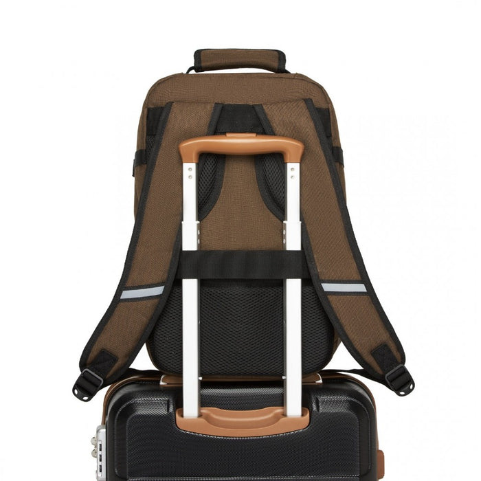 Business Carry-On Backpack – Fits 15.6-Inch Laptop – Brown