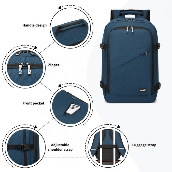 Business Carry-On Backpack – Fits 15.6-Inch Laptop – Navy