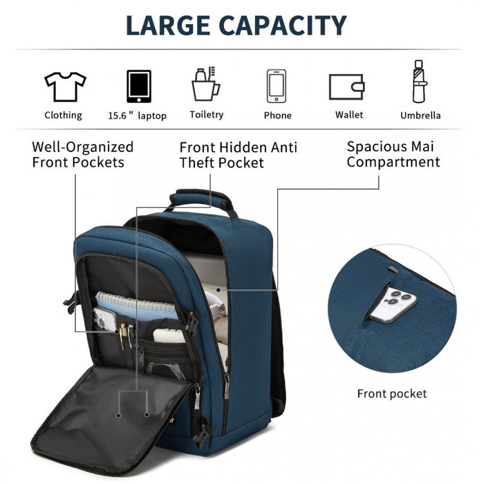 Business Carry-On Backpack – Fits 15.6-Inch Laptop – Navy