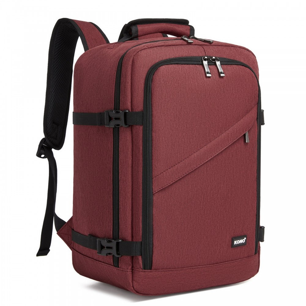 Flexible Cabin Backpack Fits 15.6-Inch Laptop, Clamshell Access – Burgundy