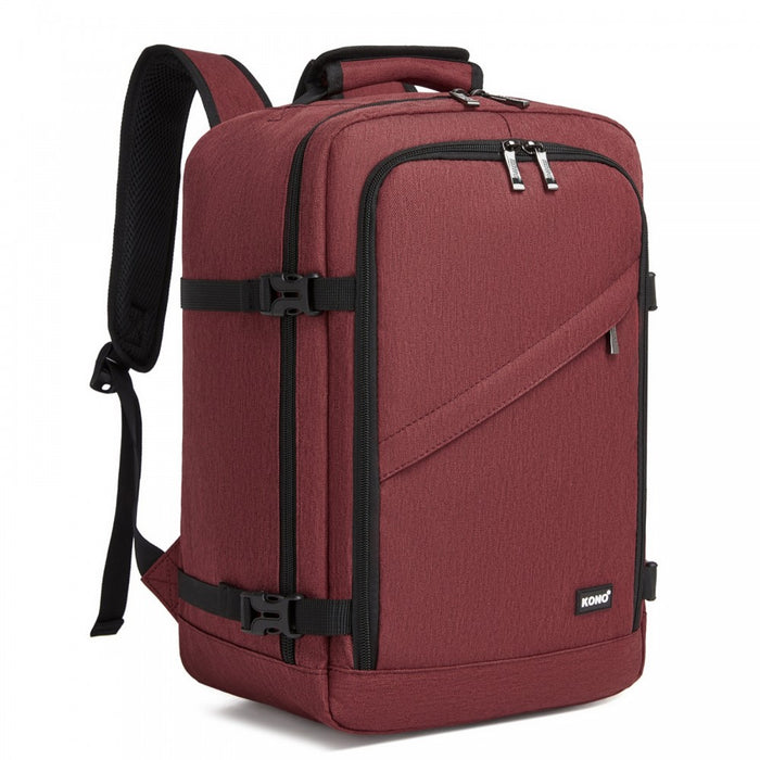 Flexible Cabin Backpack Fits 15.6-Inch Laptop, Clamshell Access – Burgundy