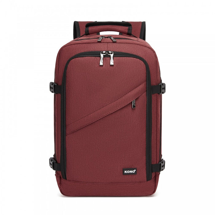 Flexible Cabin Backpack Fits 15.6-Inch Laptop, Clamshell Access – Burgundy