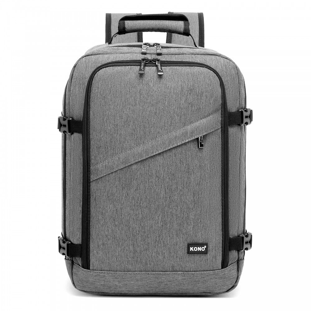 Flexible Cabin Backpack Fits 15.6-Inch Laptop, Clamshell Access – Grey