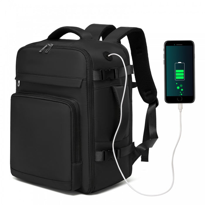 Cabin Travel Backpack – Water-Resistant, Multi-Compartment, Padded Laptop, Anti-Theft, Carry-On Tote – Black