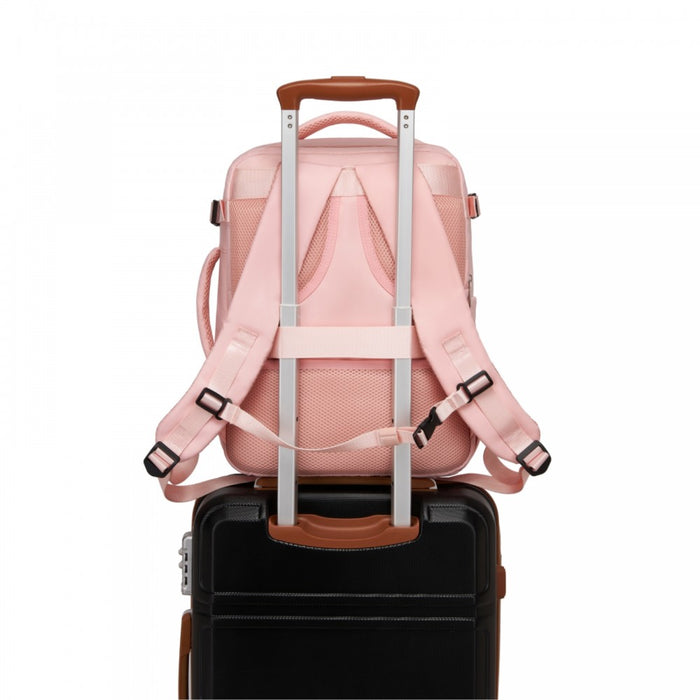 Cabin Travel Backpack – Water-Resistant, Multi-Compartment, Padded Laptop, Anti-Theft, Carry-On Tote – Pink